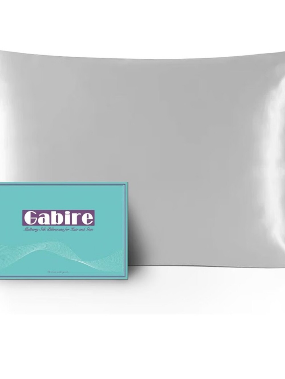 NWT Gabire- Mulberry Silk Pillowcase- Silver